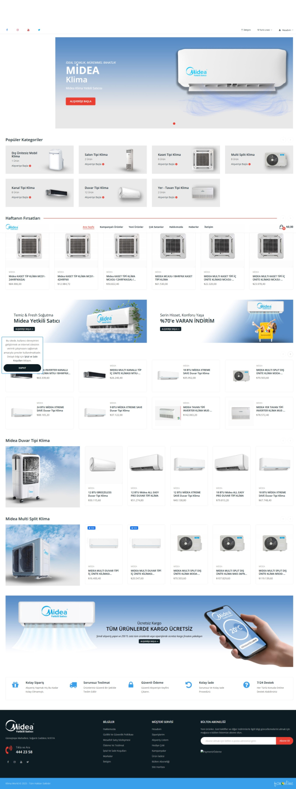 E-Ticaret Sitesi klimaworld.com.tr Web Site Tasarımı & Yazılımı